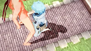 Genshin Onus Yaoi - Tartaglia x Chongyun HardSex - Sissy crossdress Japanese Asian Manga Anime Game Porn Joyful